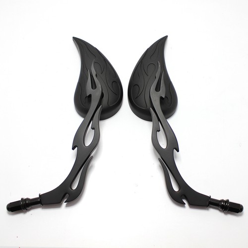 Black drops motorcycle mirrors - black,
