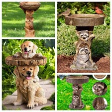 Bird Bath & Feeder Pedestal Free Standing Outdoor Garden Bird Table Ornament