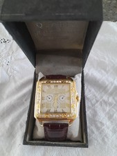 ICE STAR Unisex Fully Iced Out Square Watch 3203 Stainless Steel Back & Box.