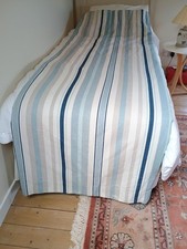 Large! Laura Ashley Striped  Lined & Interlined Linen  Curtains each 126" x 90"