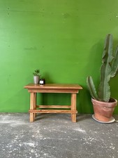Low Vintage Pine Stool, Side