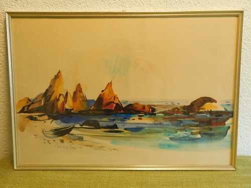 Watercolors marine bay - watercolors, with