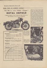 Royal Enfield 346 ohv  Clipper Road Test Feb 1956 Reprinted from The Motor Cycle