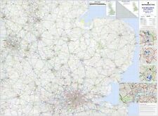 East Midlands & East Anglia including London - Regional Road Wall Map Laminated