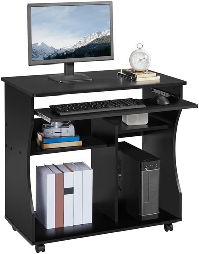 Wood rolling computer desk - computer, pc