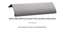 13 x Wren 200mm Sarah Brushed Anthracite Cupboard Finger Pull Concealed Handles