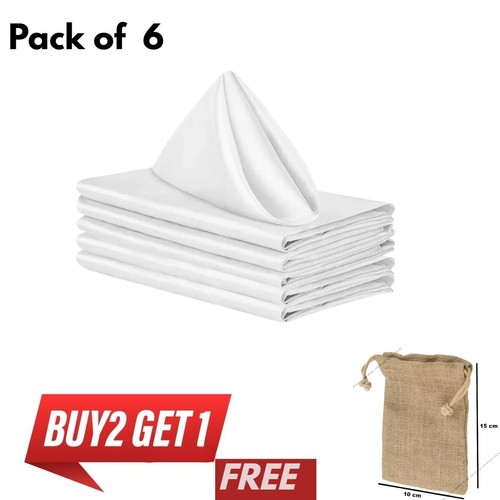 Cotton napkins white table - white,