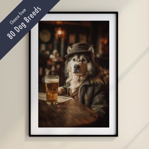 Funny dog drinking beer the - funny,
