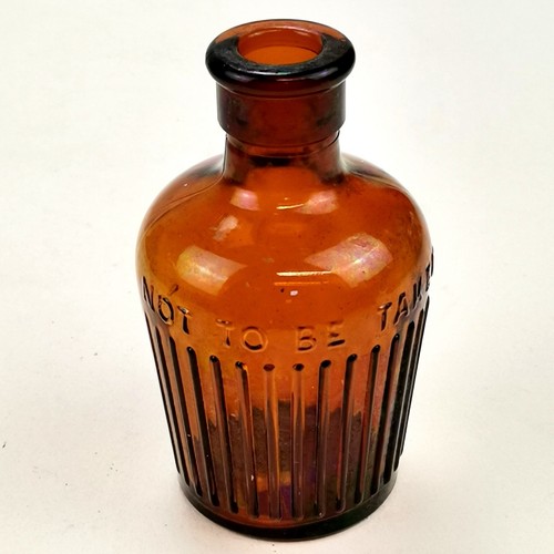 Amber poison ribbed bottle not - amber,