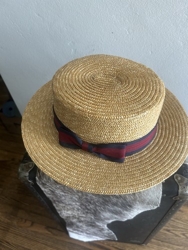 Straw summer boater - straw,
