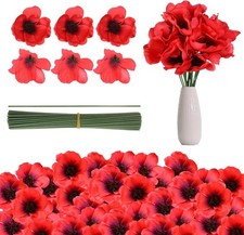 60Pcs Poppies Artificial Flowers, Artificial Flowers Poppy Flowers Fake Poppies