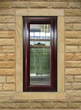 UPVC Window Double Glazed, Rosewood On White 625mm Wide By 1375mm Height (W216)