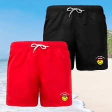 SUNDERLAND SMILE Print Swimming Swim Gym Sport Summer Shorts BLACK & RED
