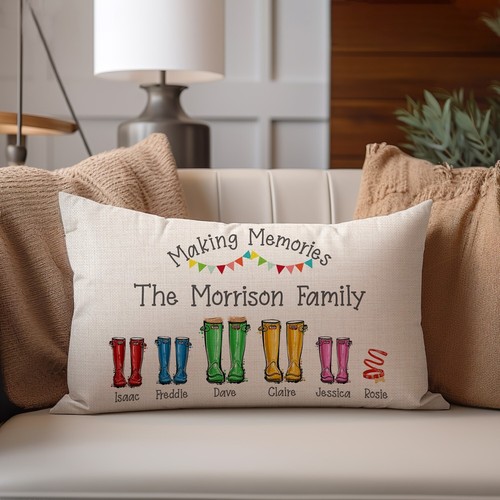 Personalised family cushion - personalised,