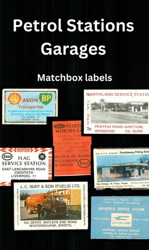 Matchbox label petrol garage - matchbox,