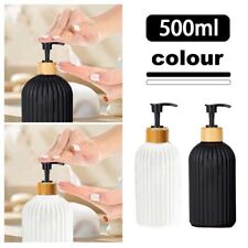 500ml Bamboo Pump Soap Dispenser Refillable Shampoo Conditioner Lotion Bottles
