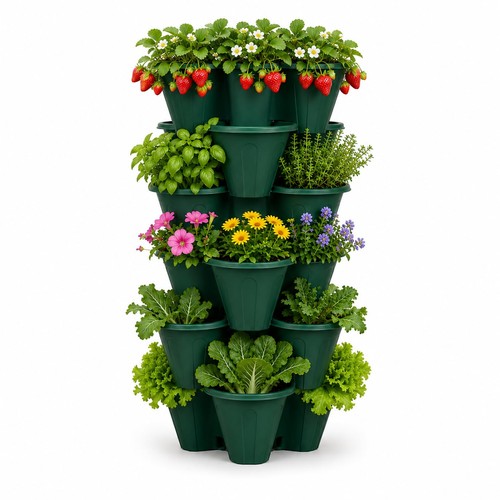 Green strawberry planter trio - strawberry,