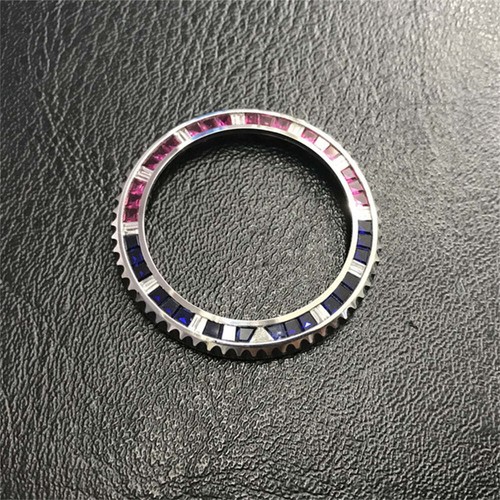 18k white gold diamond bezel - white,