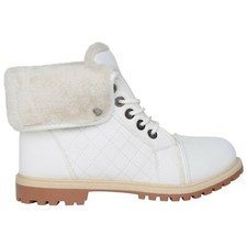 NEW WOMEN ANKLE BOOTS LADIES ARMY COMBAT FLAT GRIP SOLE FUR LINED SHOES UK SIZES