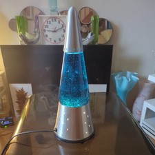 Original Lava Lite Lamp 6631 Wizard 32 Oz Blue Liquid Silver Glitter & Base 16"
