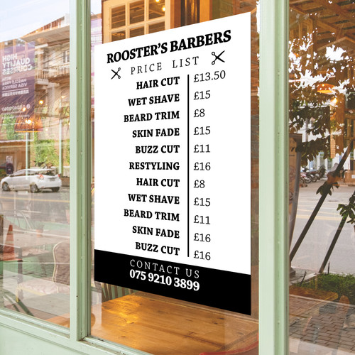 Barber shop price - list, poster