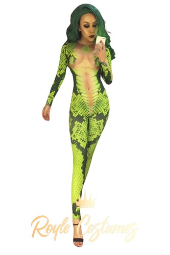Green snake catsuit costume - green,