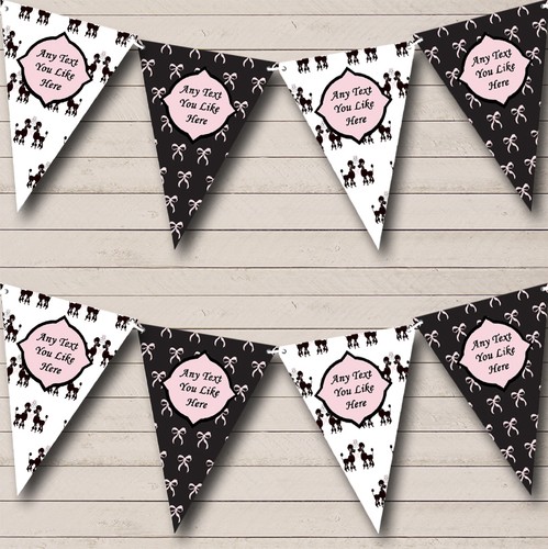 Poodle black pink personalised - poodle,