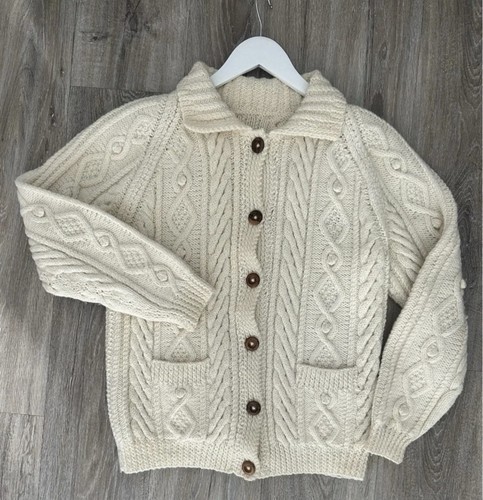 Vintage aran wool cream - vintage,