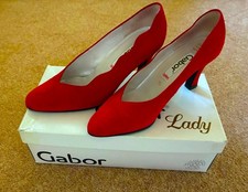 Gabor women red suede court - red,