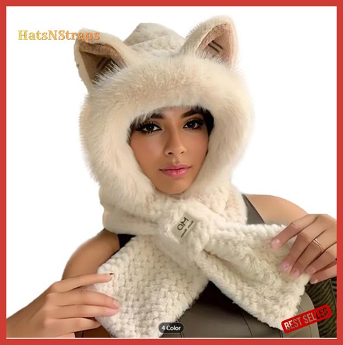 Womens fox ear plush - ear, scarf