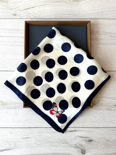 Polka dot silk scarf - silk, 53x53cm