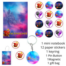 Descendants  Gift Kit –Includes 12 Paper Stickers + Acrylic Keychain + Notebook