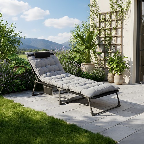 Reclining sun lounger - reclining, folding