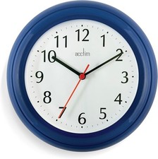 Acctim Wycombe Kitchen Wall Clock Quartz Arabic Numerals Blue 22cm