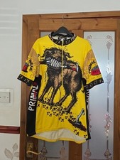 VTG 90s Primal Wear Dog Eat Cog Canine AOP Cycling Bike Jersey Size Large