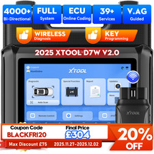 XTOOL D7W V2.0 Wireless All System Diagnostic Tool ECU Key Coding Bi-Directional