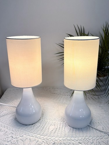 Pair white touch lamps - touch,
