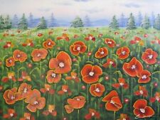 poppies field flowers red flower large oil painting canvas poppy art floral