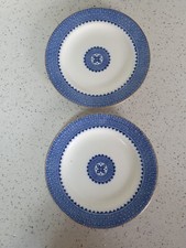 Blue wedgewood gold rimmed side plates  pattern in the middle,  numbered 