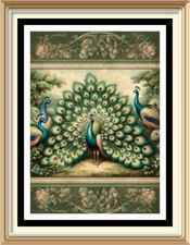 William Morris Art Nouveau Peacock Bird Print Floral Wall Hanging Picture WM2
