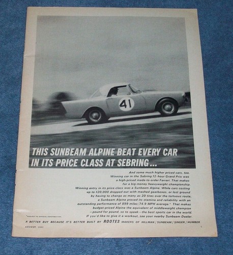 1962 vintage sunbeam - 1962, ad