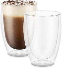 Bodum Double Walled Glasses Pack of 2 PAVINA - 350ml Latte Cups - Dishwasher Saf