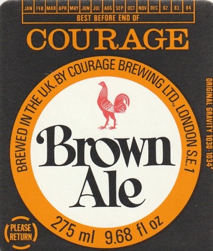 Beer bottle label courage - -,