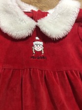 Morris Mouse Childs Mother Christmas Dress soft velvety age 12-18 months