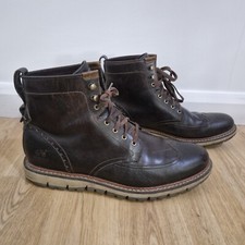 Timberland combat boots size UK 11 US 12 leather brogue Britton Hill dark brown 