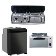Dometic NRX50 Fridge, Smev 555 Grill, 9222 Hob & Sink (Sink on RIght) Bundle