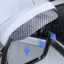 2Pcs Vehicle Car Rearview Mirror Visor Rain Eyebrow Carbon Fiber Clip-on Cover