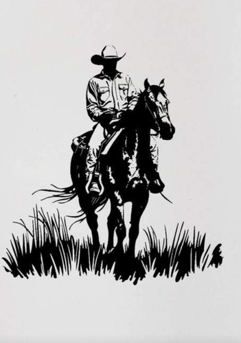 Cowboy and horse - and, vinyl