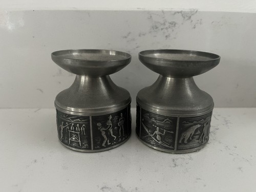 Norway pewter candle - 2, (pair)