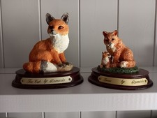 2 x Leonardo, FOX Cub & FOXES On Plinth Figures, Ornaments  VGC